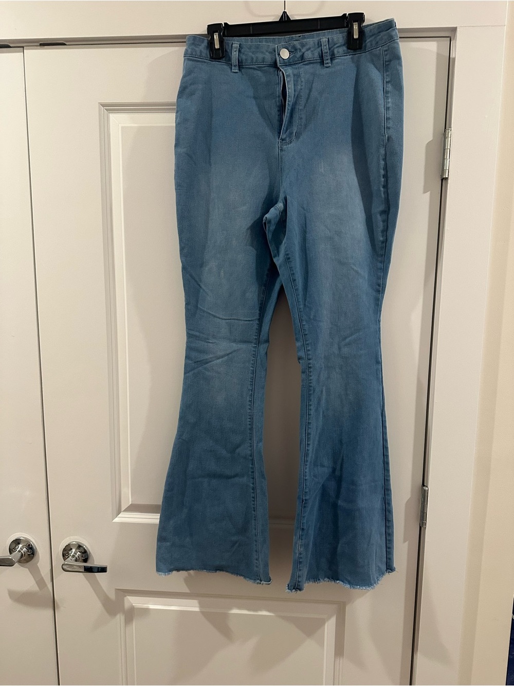 Fashion Nova Light Blue Flared High-Rise Jeans